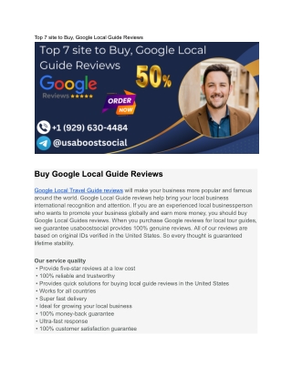 Top 7 site to Buy, Google Local Guide Reviews