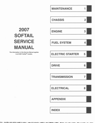 2007 Harley Davidson Softail Service Repair Manual Instant Download
