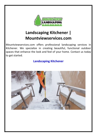 Landscaping Kitchener | Mountviewservices.com