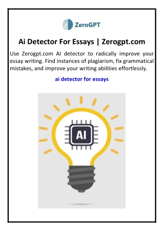 Ai Detector For Essays | Zerogpt.com