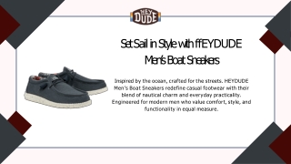 Set Sail in Style with HEYDUDE Men’s Boat Sneakers