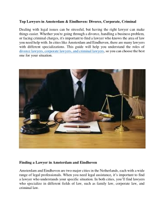 Top Lawyers in Amsterdam