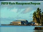 Pafco Waste Management Program
