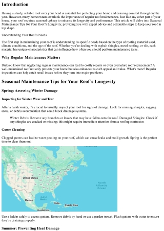 “Seasonal Maintenance Tips for Your Roof’s Longevity”