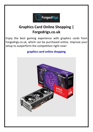Graphics Card Online Shopping | Forgedrigs.co.uk