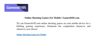 Online Shooting Games For Mobile Games0105.com