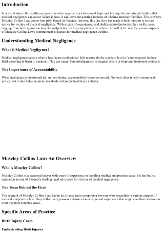 Moseley Collins Law's Commitment to Justice for Medical Negligence Victims