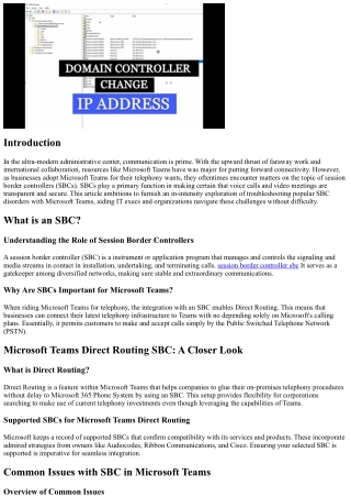 Troubleshooting Common SBC Issues with Microsoft Teams