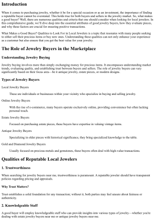 What Makes a Good Buyer? Qualities to Look For in Local Jewelers