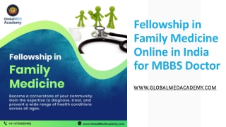 Fellowship in Family Medicine Online in India for MBBS Doctor