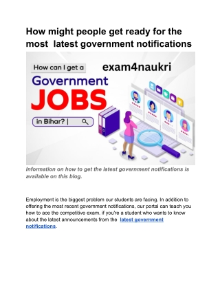 How might people get ready for the most  latest government notifications