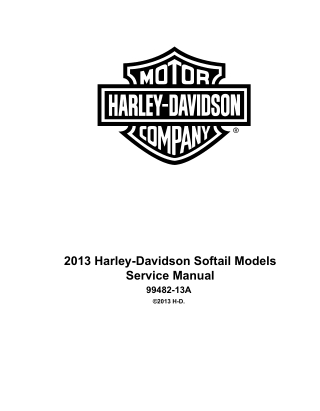 2013 Harley Davidson Softail Service Repair Manual Instant Download