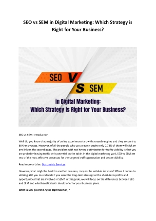 SEO vs SEM in Digital Marketing