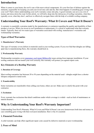 Understanding Your Roof's Warranty: What It Covers and What It Doesn’t