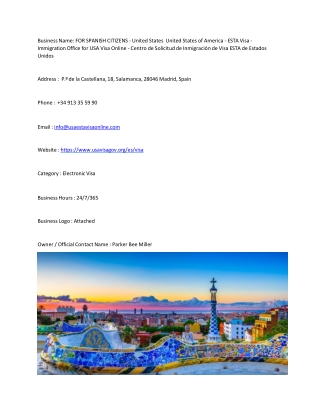 FOR SPANISH CITIZENS - United States  United States of America - ESTA Visa - Imm