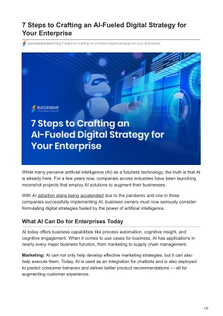 7 Steps to Crafting an AI-Fueled Digital Strategy for Your Enterprise