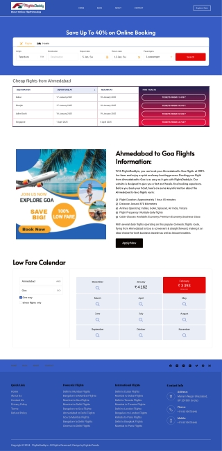 Ahmedabad to Goa Flights Search Compare and Book Online
