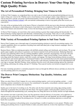 Denver Print Company