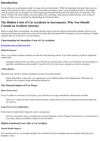 The Hidden Costs of Car Accidents in Sacramento: Why You Should Consult an Accid