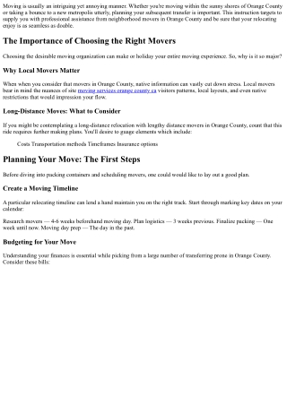 Navigating Your Next Move: Top Tips from Orange County Movers for a Stress-Free