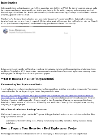 How to Prepare Your Home for a Roof Replacement Project