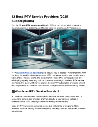 12 Best IPTV Service Providers (2025 Subscriptions)
