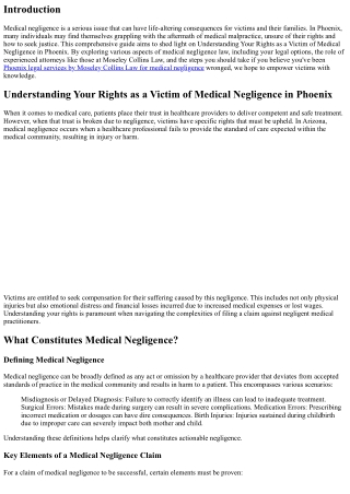 Understanding Your Rights as a Victim of Medical Negligence in Phoenix