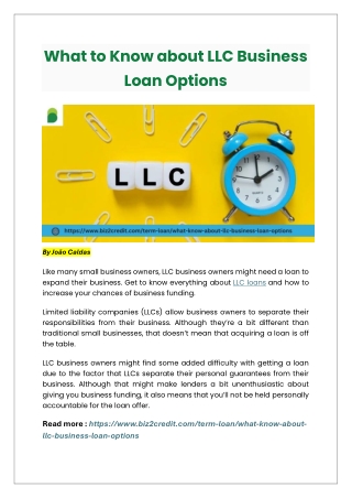 What to Know about LLC Business Loan Options