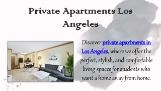 Private Apartments Los Angeles