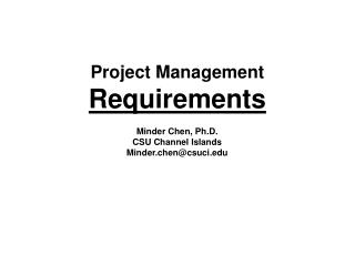 Project Management Requirements