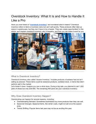 Overstock Inventory_ What It Is and How to Handle It Like a Pro