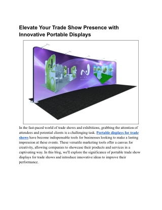 Elevate Your Trade Show Presence with Innovative Portable Displays