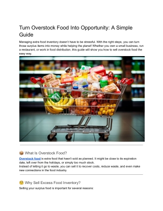 Turn Overstock Food Into Opportunity_ A Simple Guide