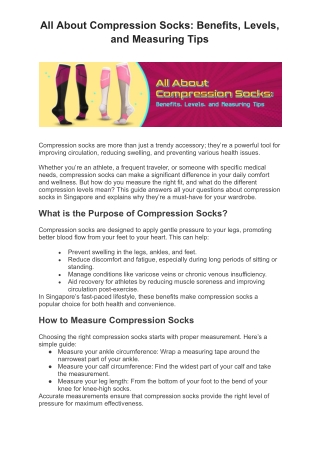 All About Compression Socks_ Benefits, Levels, and Measuring Tips