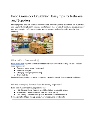 Food Overstock Liquidation_ Easy Tips for Retailers and Suppliers
