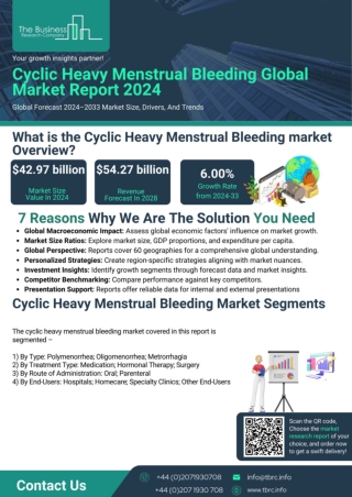 Cyclic Heavy Menstrual Bleeding Market Report 2024 - Cyclic Heavy Menstrual