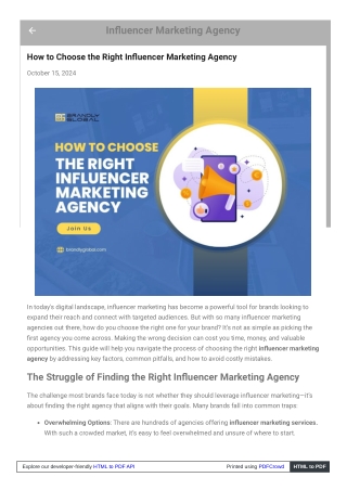 How to Choose the Right Influencer Marketing Agency