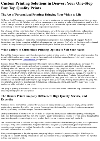 Denver Print Company