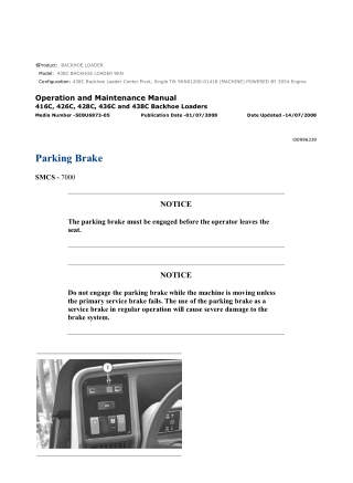 Caterpillar Cat 438C Backhoe Loader (9KN01200-01418) Operation and Maintenance Manual Instant Download