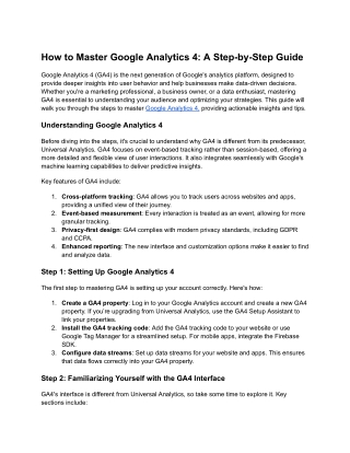 How to Master Google Analytics 4_ A Step-by-Step Guide