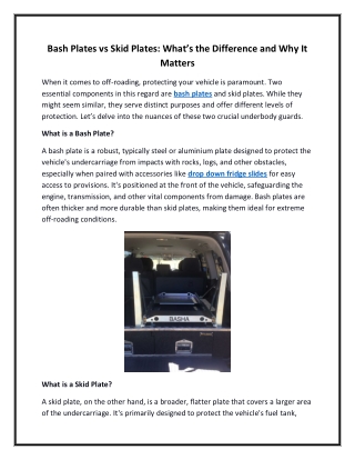 Bash Plates vs Skid Plates What’s the Difference and Why It Matters