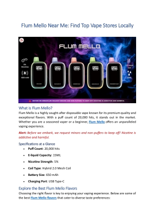 Flum Mello Near Me Find Top Vape Stores Locally