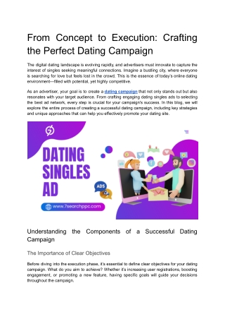 From Concept to Execution: Crafting the Perfect Dating Campaign