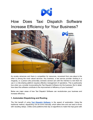 How Does Taxi Dispatch Software Increase Efficiency for Your Business