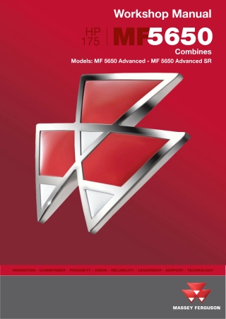 Massey Ferguson 175HP MF5650 (MF 5650 Advanced - MF 5650 Advanced SR) Combines Service Repair Manual Instant Download (P