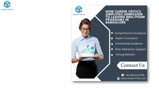 Streamlining MBA/PGDM Admissions in Bangalore with Career Critics