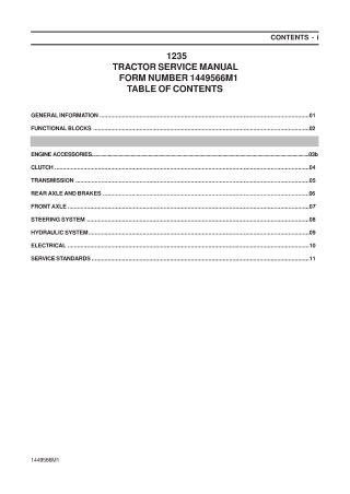 Massey Ferguson 1235 Compact Tractor Service Repair Manual Instant Download (Part No. 1449566M1)