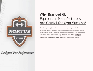 Why Branded Gym Equipment Manufacturers Are Crucial for Gym Success?