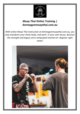 Muay Thai Online Training | Ammagymmuaythai.com.au