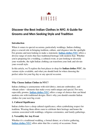 Discover the Best Indian Clothes in NYC  A Guide for Grooms and Men Seeking Style and Tradition